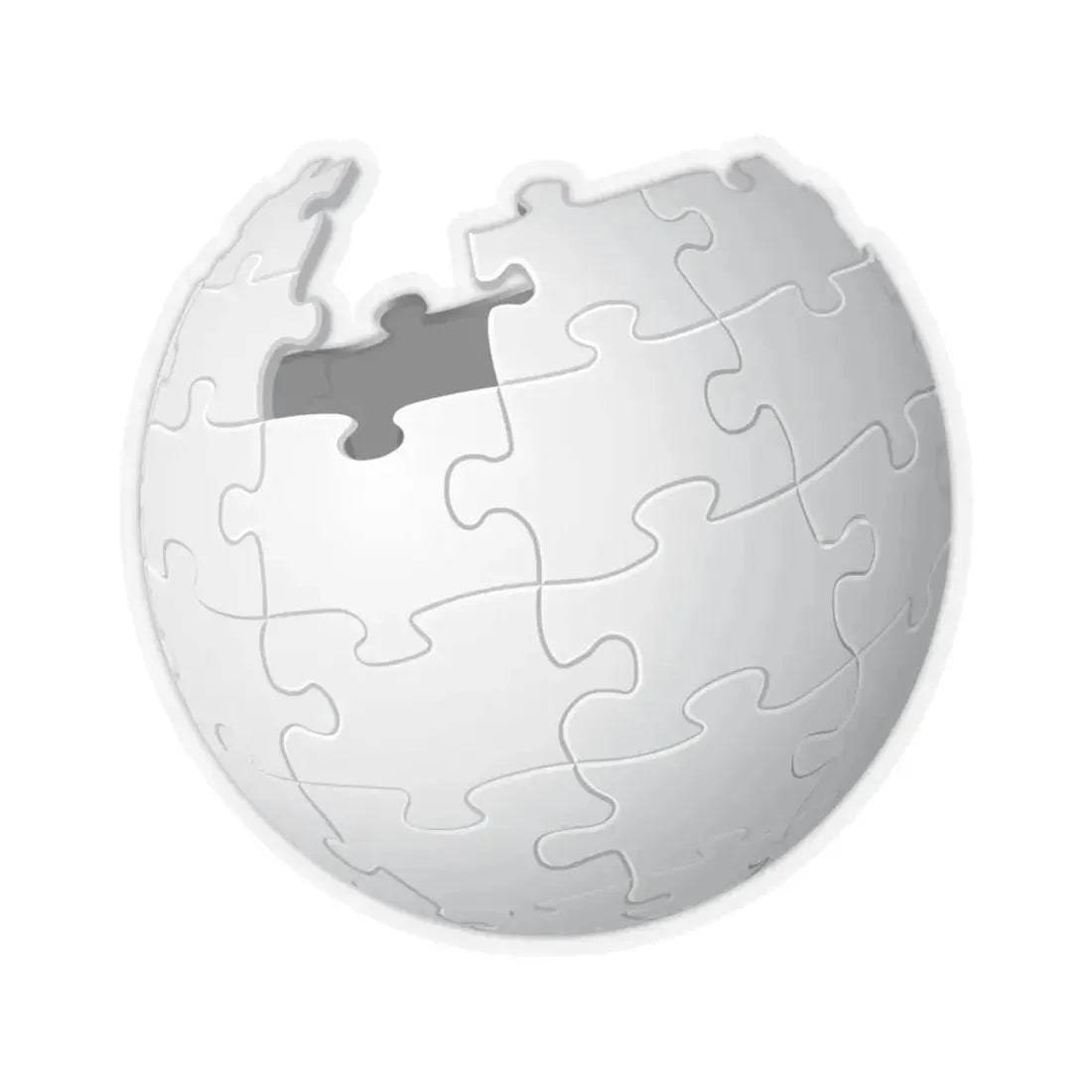 Wikipedia logo (blank) (Logo) STICKER Vinyl Kiss-Cut Decal 3 Inch Transparent - The Sticker Space