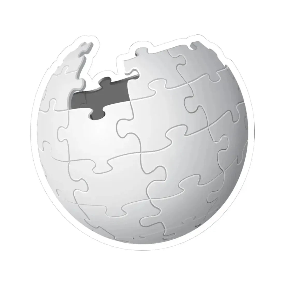 Wikipedia logo (blank) (Logo) STICKER Vinyl Kiss-Cut Decal 3 Inch White - The Sticker Space