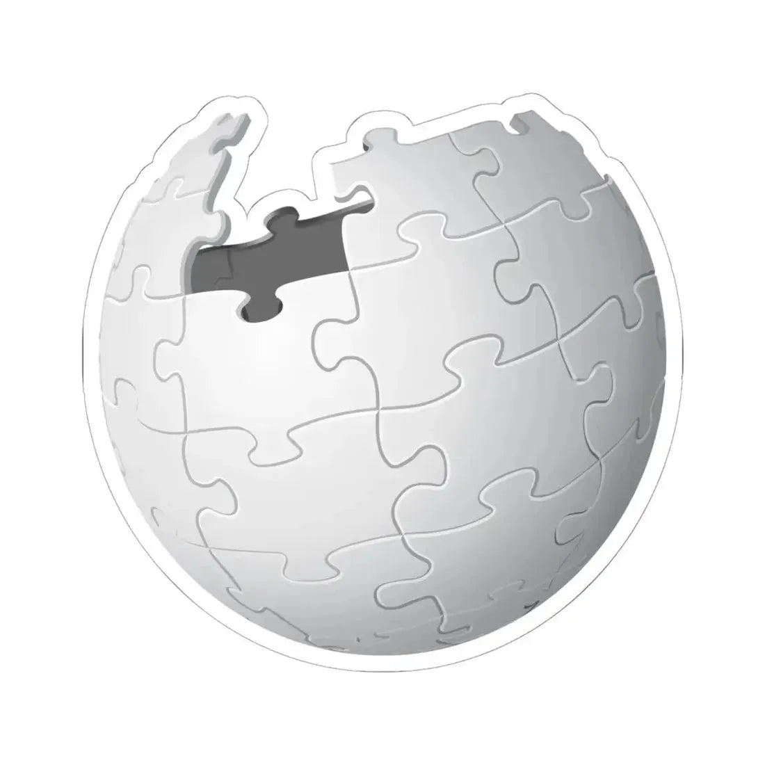 Wikipedia logo (blank) (Logo) STICKER Vinyl Kiss-Cut Decal 6 Inch White - The Sticker Space