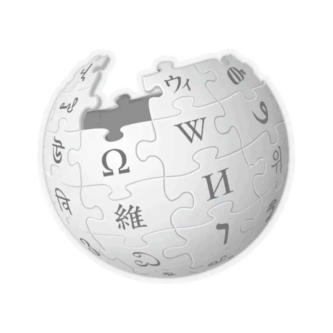 Wikipedia (Logo) STICKER Vinyl Kiss-Cut Decal 2 Inch Transparent - The Sticker Space