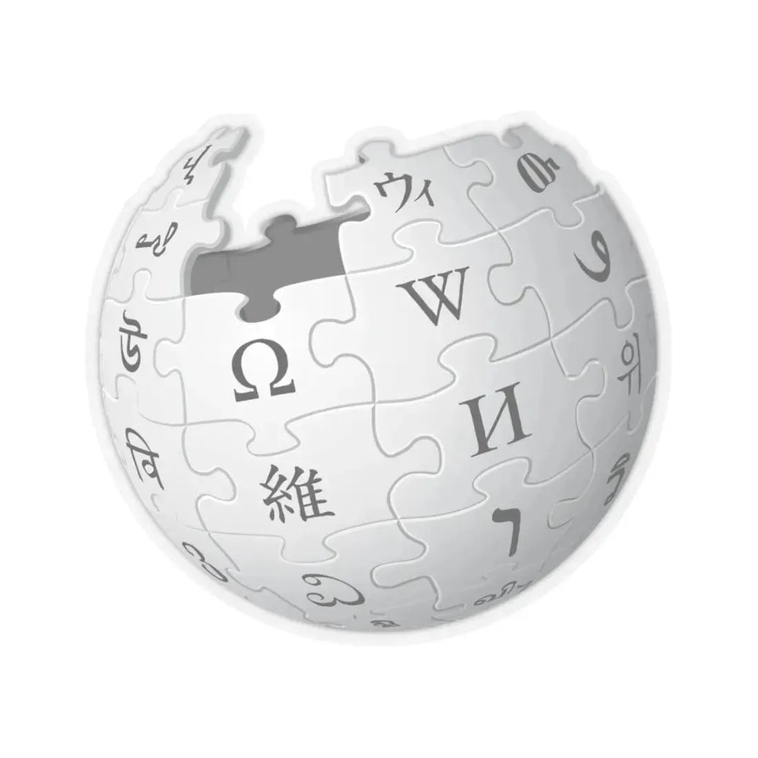 Wikipedia (Logo) STICKER Vinyl Kiss-Cut Decal 3 Inch Transparent - The Sticker Space