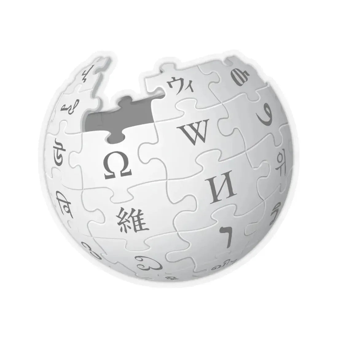 Wikipedia (Logo) STICKER Vinyl Kiss-Cut Decal 4 Inch Transparent - The Sticker Space