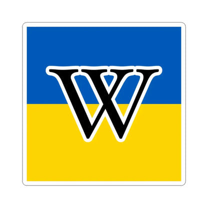 Wikipedias W in Ukraine colors (Ukraine) STICKER Vinyl Kiss-Cut Decal 6 Inch White - The Sticker Space