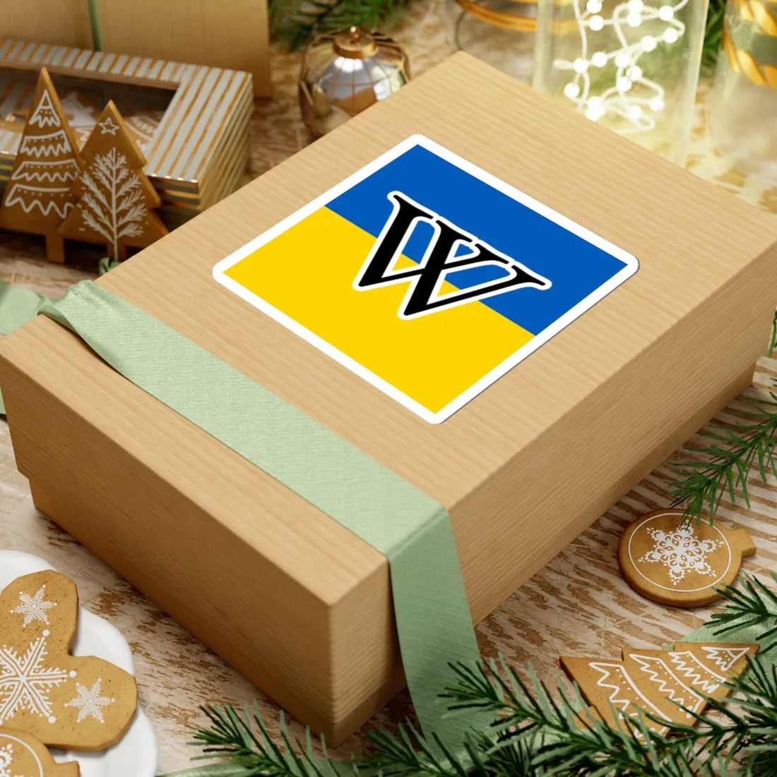 Wikipedias W in Ukraine colors (Ukraine) STICKER Vinyl Kiss-Cut Decal - The Sticker Space