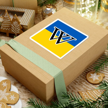 Wikipedias W in Ukraine colors (Ukraine) STICKER Vinyl Kiss-Cut Decal - The Sticker Space