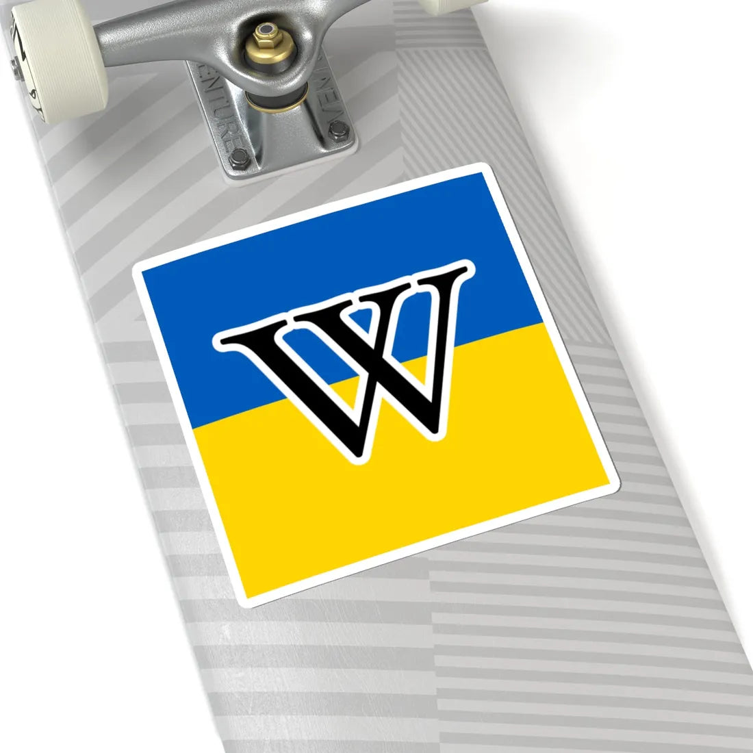 Wikipedias W in Ukraine colors (Ukraine) STICKER Vinyl Kiss-Cut Decal - The Sticker Space