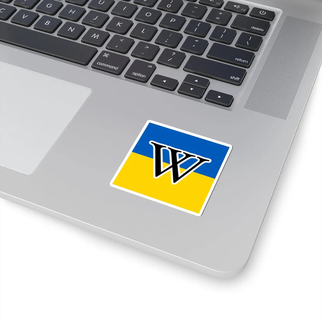 Wikipedias W in Ukraine colors (Ukraine) STICKER Vinyl Kiss-Cut Decal - The Sticker Space