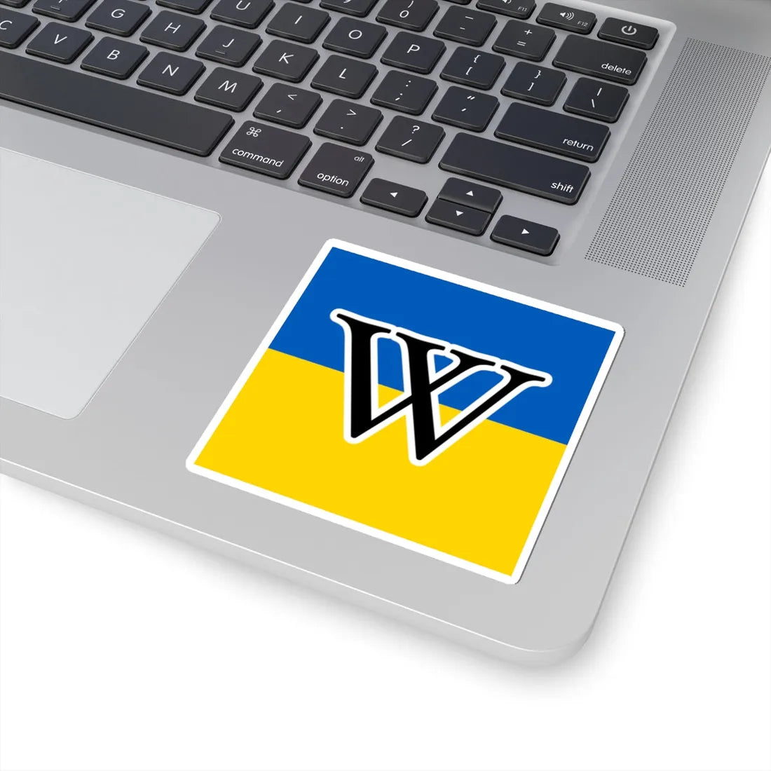 Wikipedias W in Ukraine colors (Ukraine) STICKER Vinyl Kiss-Cut Decal - The Sticker Space