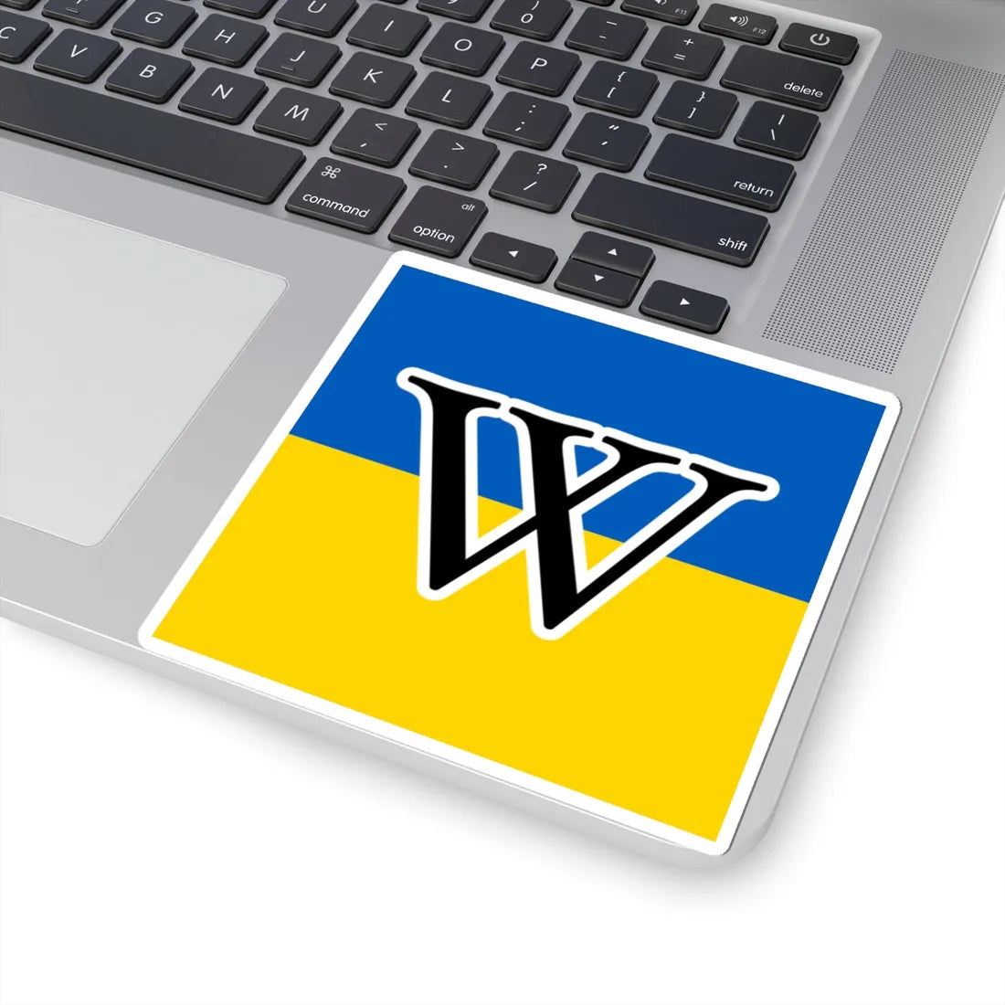 Wikipedias W in Ukraine colors (Ukraine) STICKER Vinyl Kiss-Cut Decal - The Sticker Space