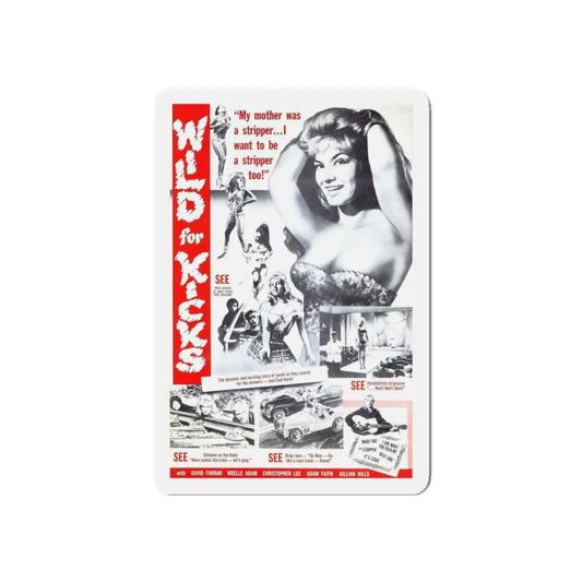 WILD FOR KICKS 1960 Movie Poster - Refrigerator Magnet 6 Inch - The Sticker Space