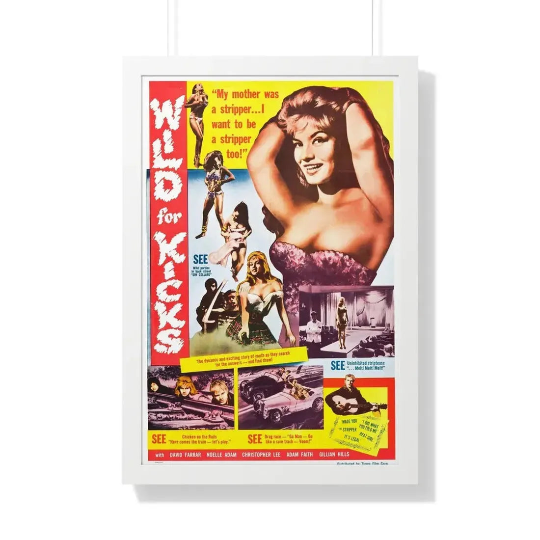 WILD FOR KICKS (2) 1960 - Framed Movie Poster 20" x 30" White - The Sticker Space