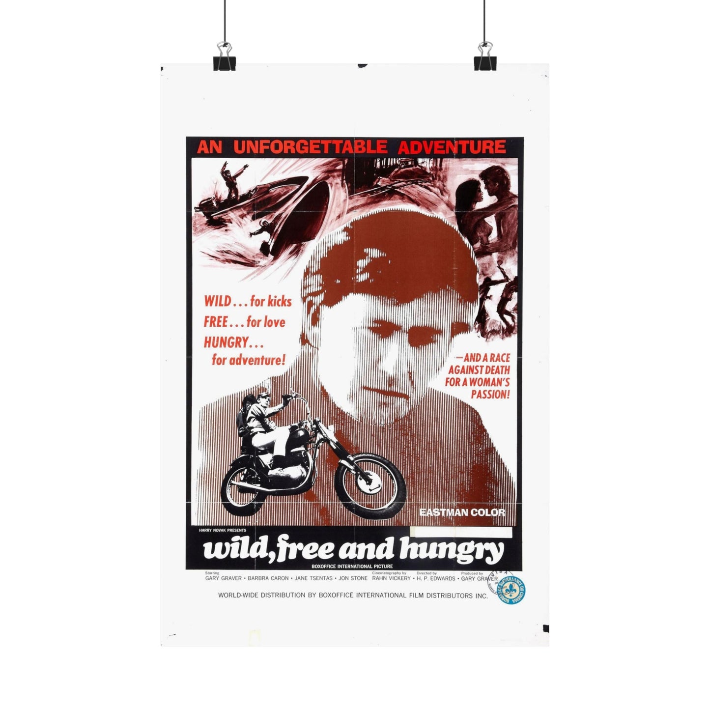 WILD FREE AND HUNGRY 1969 - Paper Movie Poster-12″ x 18″-The Sticker Space