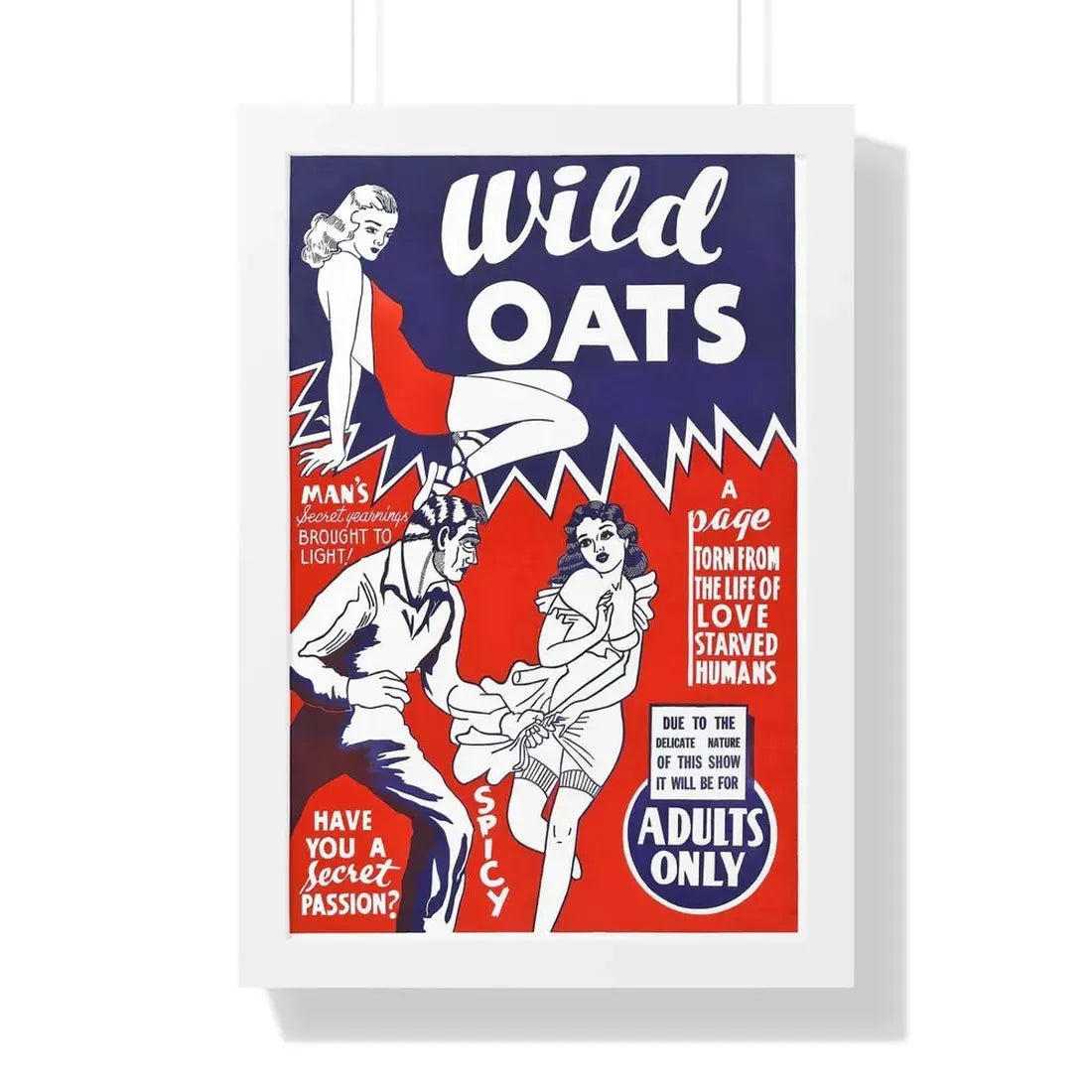 WILD OATS 1940 - Framed Movie Poster 16″ x 24″ White - The Sticker Space