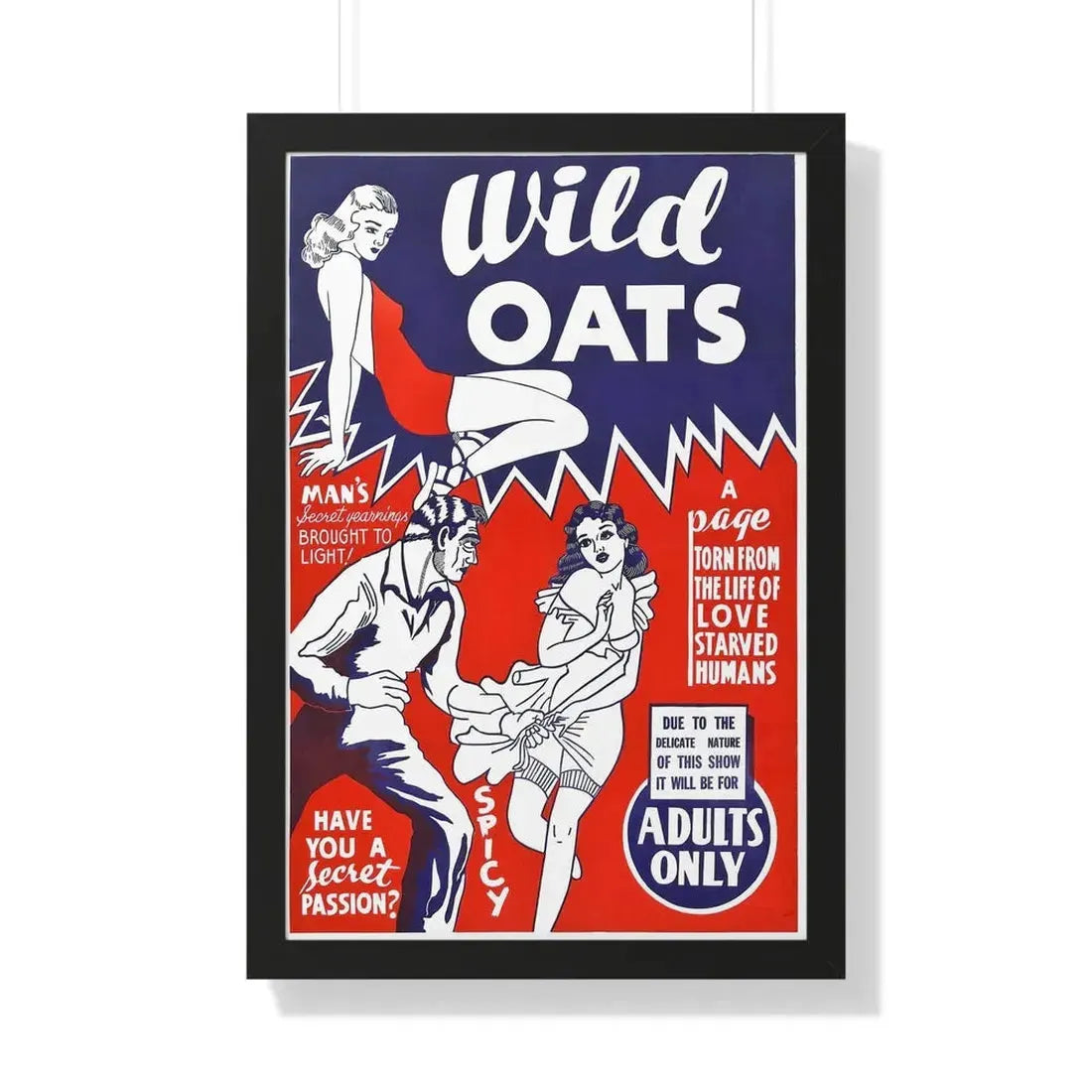 WILD OATS 1940 - Framed Movie Poster 20" x 30" Black - The Sticker Space