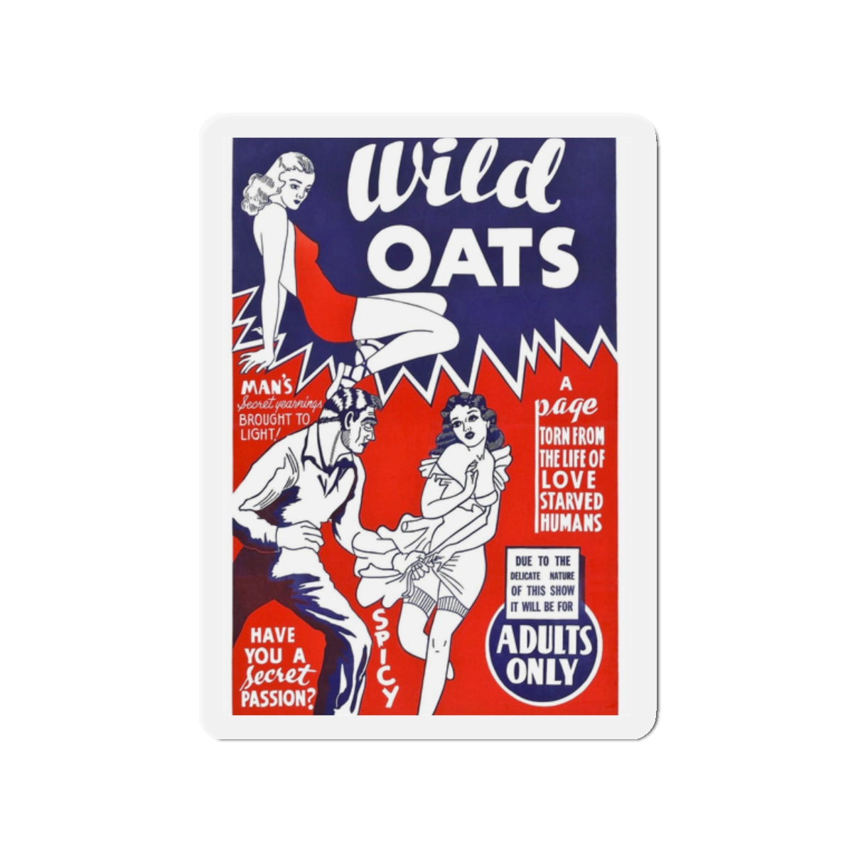 WILD OATS 1940 Movie Poster - Refrigerator Magnet-2" x 2"-The Sticker Space