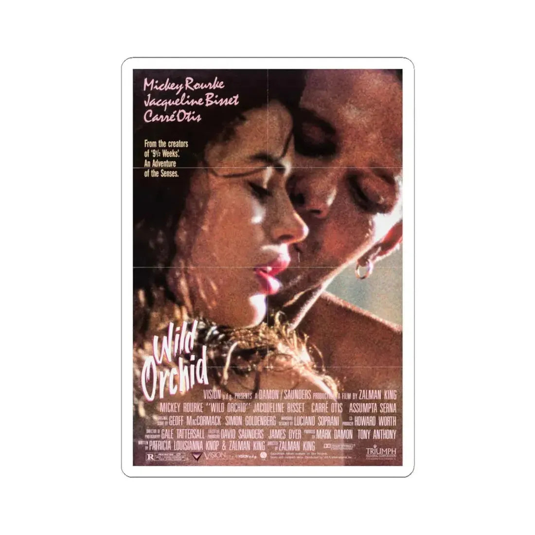 Wild Orchid 1990 Movie Poster - STICKER Vinyl Kiss-Cut Decal 3 Inch White - The Sticker Space
