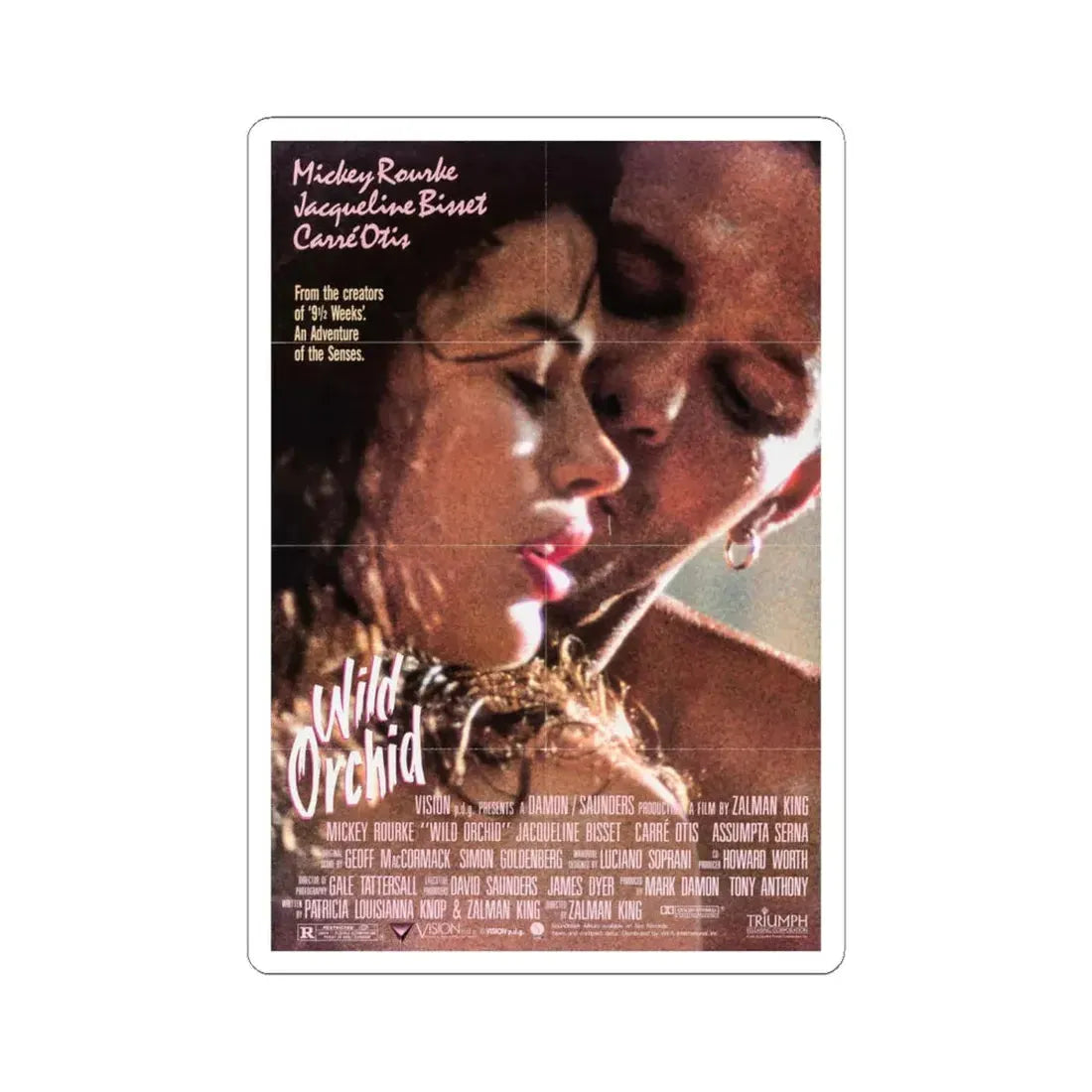 Wild Orchid 1990 Movie Poster - STICKER Vinyl Kiss-Cut Decal 4 Inch White - The Sticker Space