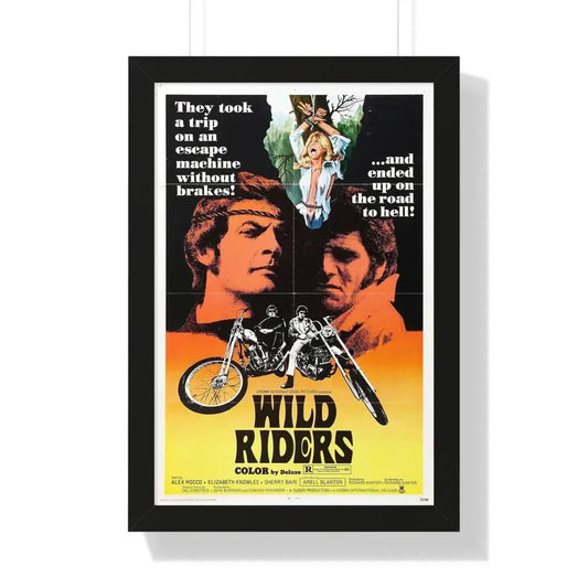 WILD RIDERS 1971 - Framed Movie Poster 16″ x 24″ Black - The Sticker Space