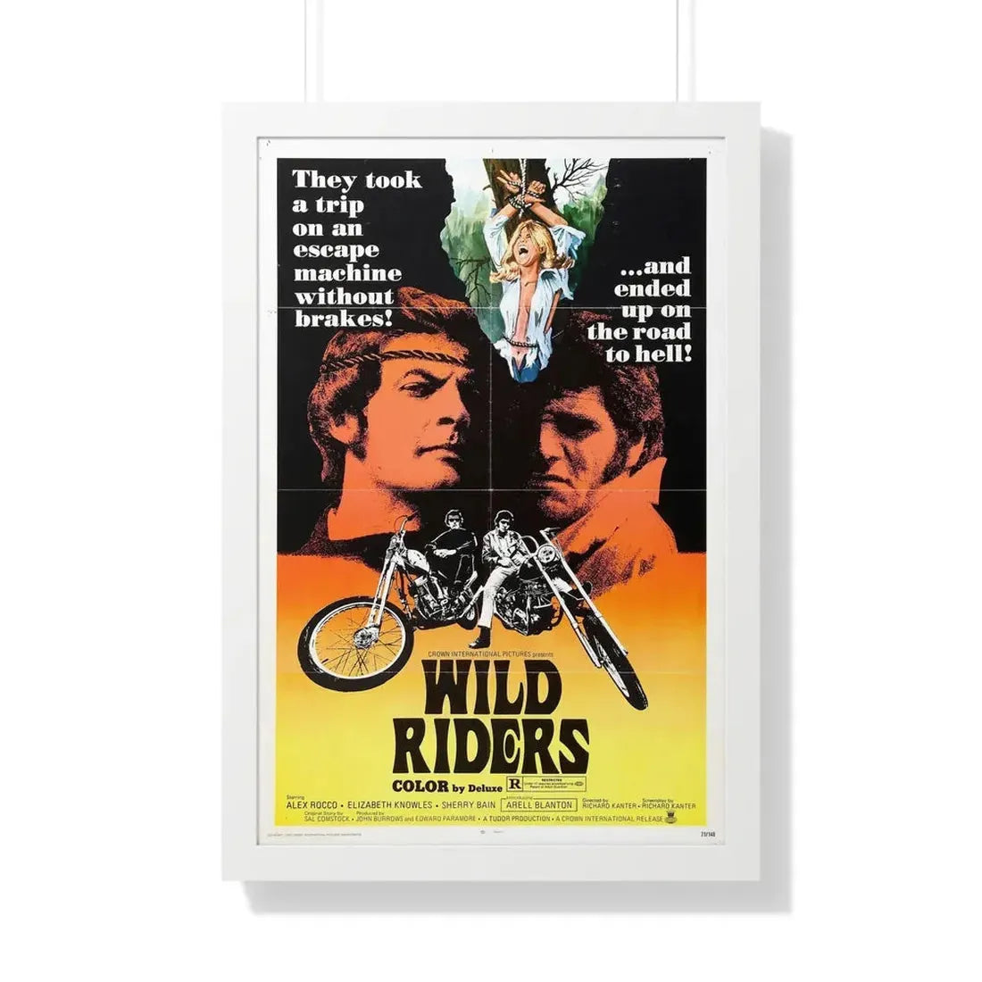WILD RIDERS 1971 - Framed Movie Poster 20" x 30" White - The Sticker Space