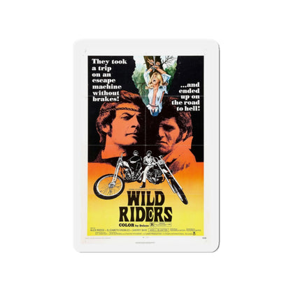 WILD RIDERS 1971 Movie Poster - Refrigerator Magnet-3" x 3"-The Sticker Space