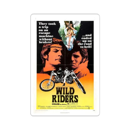 WILD RIDERS 1971 Movie Poster - STICKER Vinyl Kiss-Cut Decal 2 Inch White - The Sticker Space