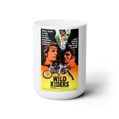WILD RIDERS 1971 Movie Poster - White Coffee Cup 15oz-15oz-The Sticker Space