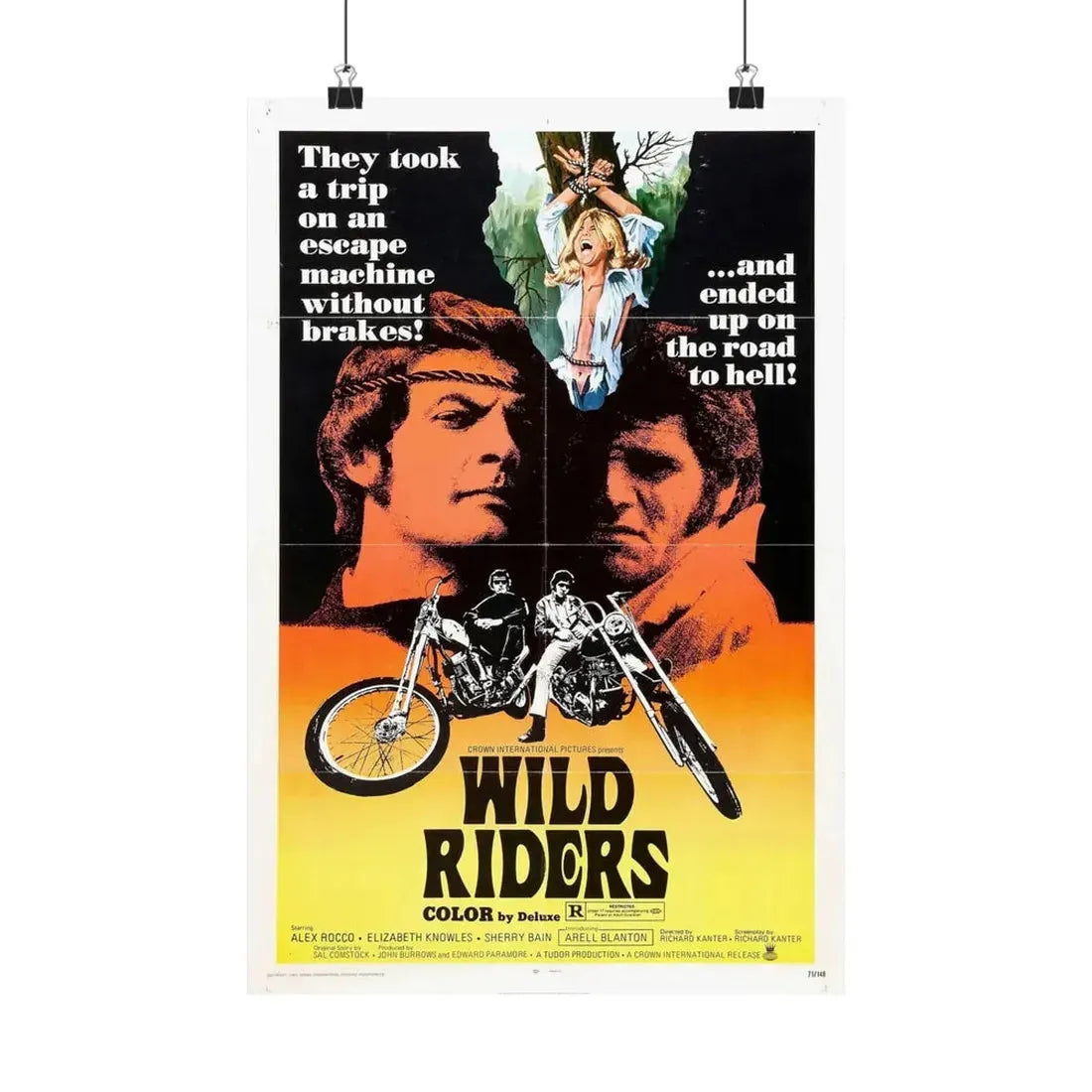 WILD RIDERS 1971 - Paper Movie Poster 12″ x 18″ Matte - The Sticker Space