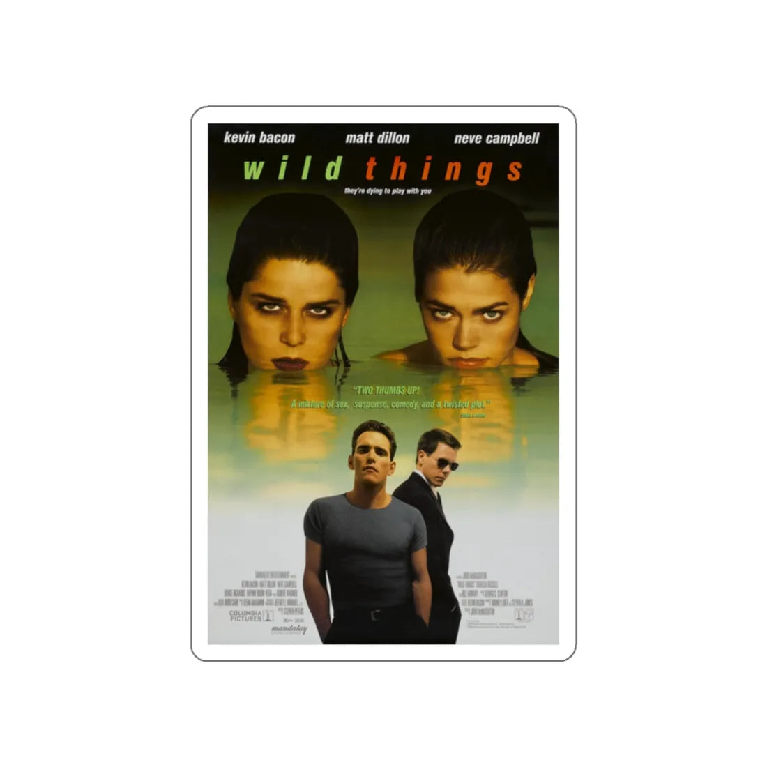 WILD THINGS 1998 Movie Poster STICKER Vinyl Die-Cut Decal 2 Inch - The Sticker Space