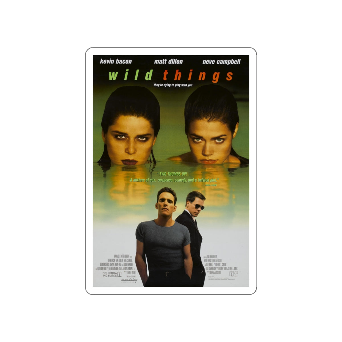 WILD THINGS 1998 Movie Poster STICKER Vinyl Die-Cut Decal-White-The Sticker Space