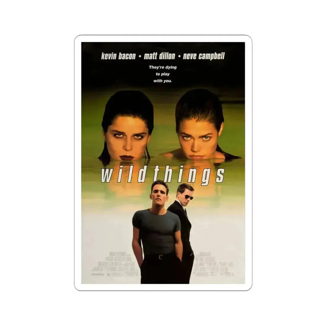 Wild Things 1998 Movie Poster - STICKER Vinyl Kiss-Cut Decal 3 Inch White - The Sticker Space