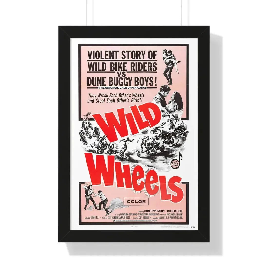 WILD WHEELS 1969 - Framed Movie Poster 16″ x 24″ Black - The Sticker Space
