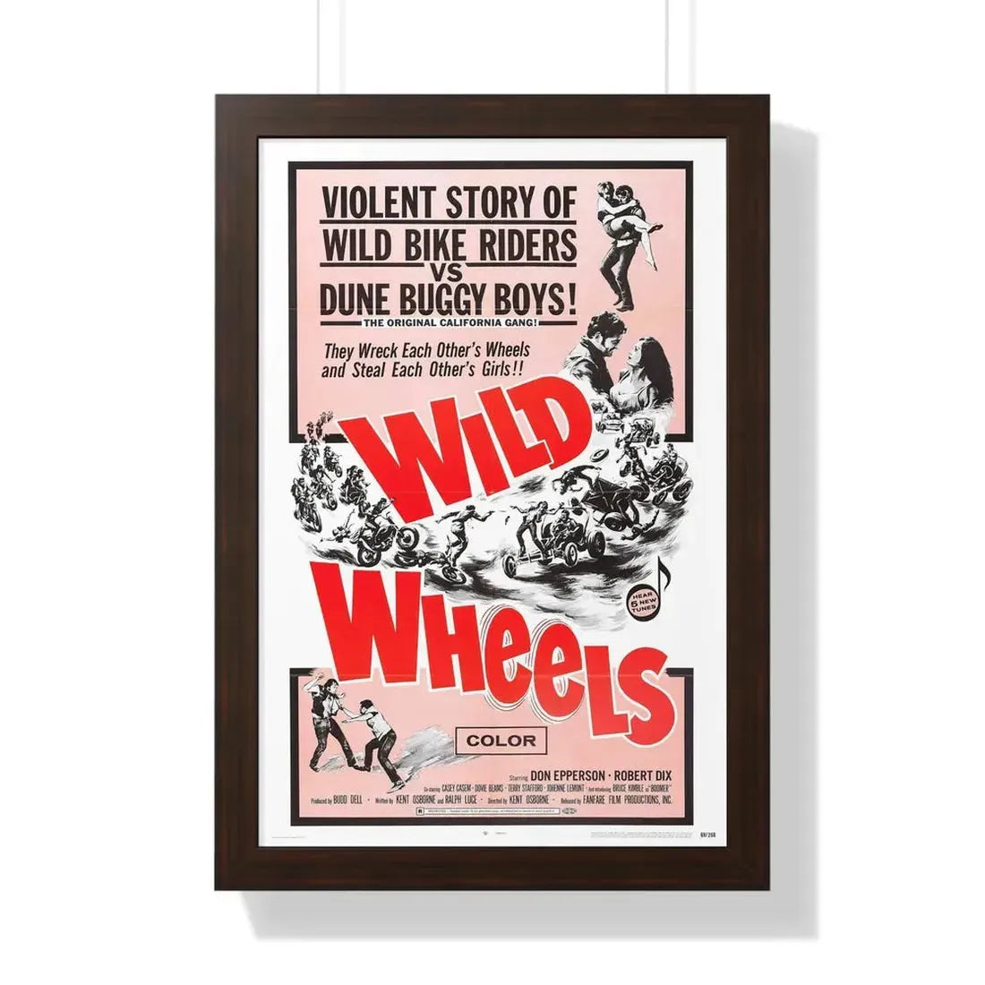 WILD WHEELS 1969 - Framed Movie Poster 16″ x 24″ Walnut - The Sticker Space