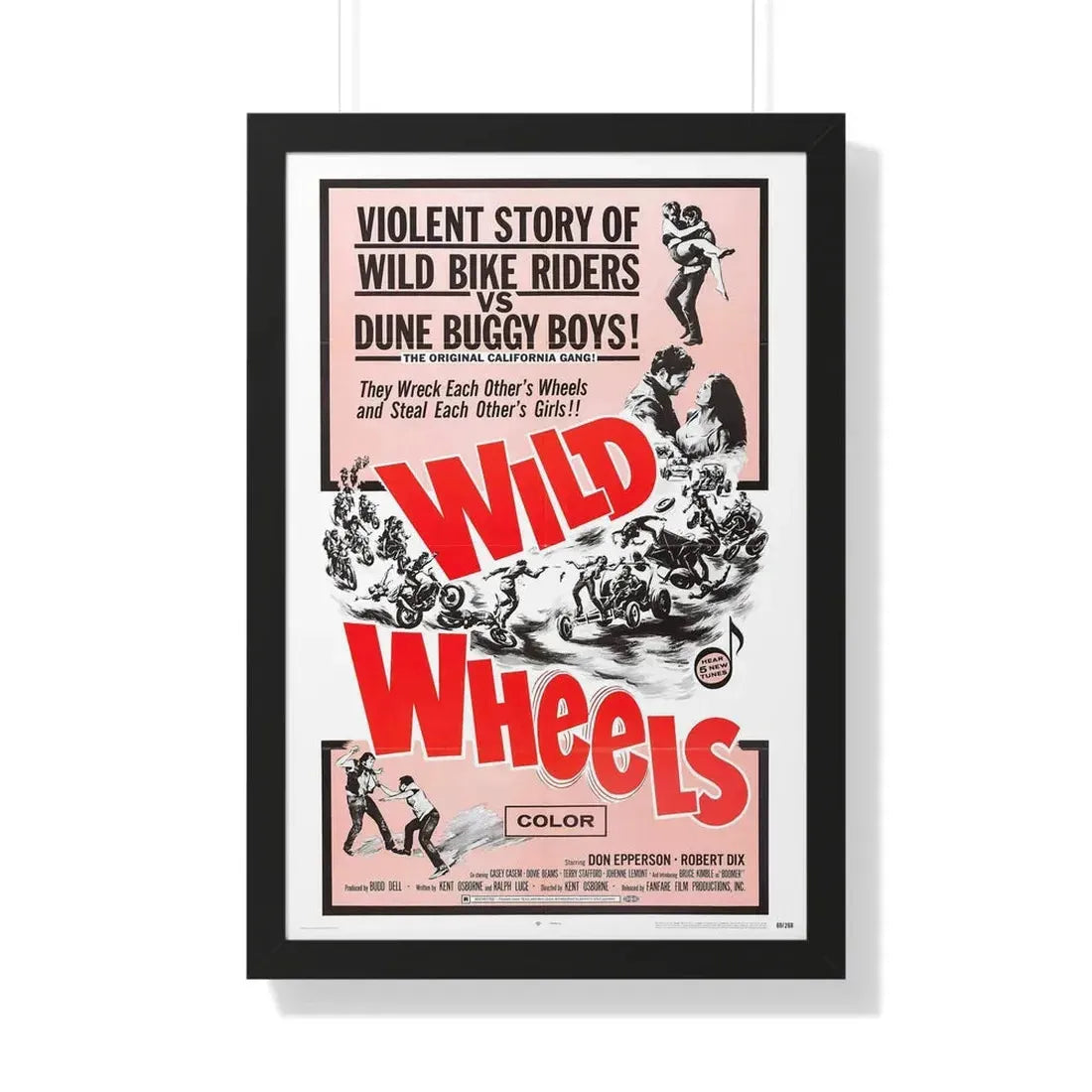 WILD WHEELS 1969 - Framed Movie Poster 20" x 30" Black - The Sticker Space