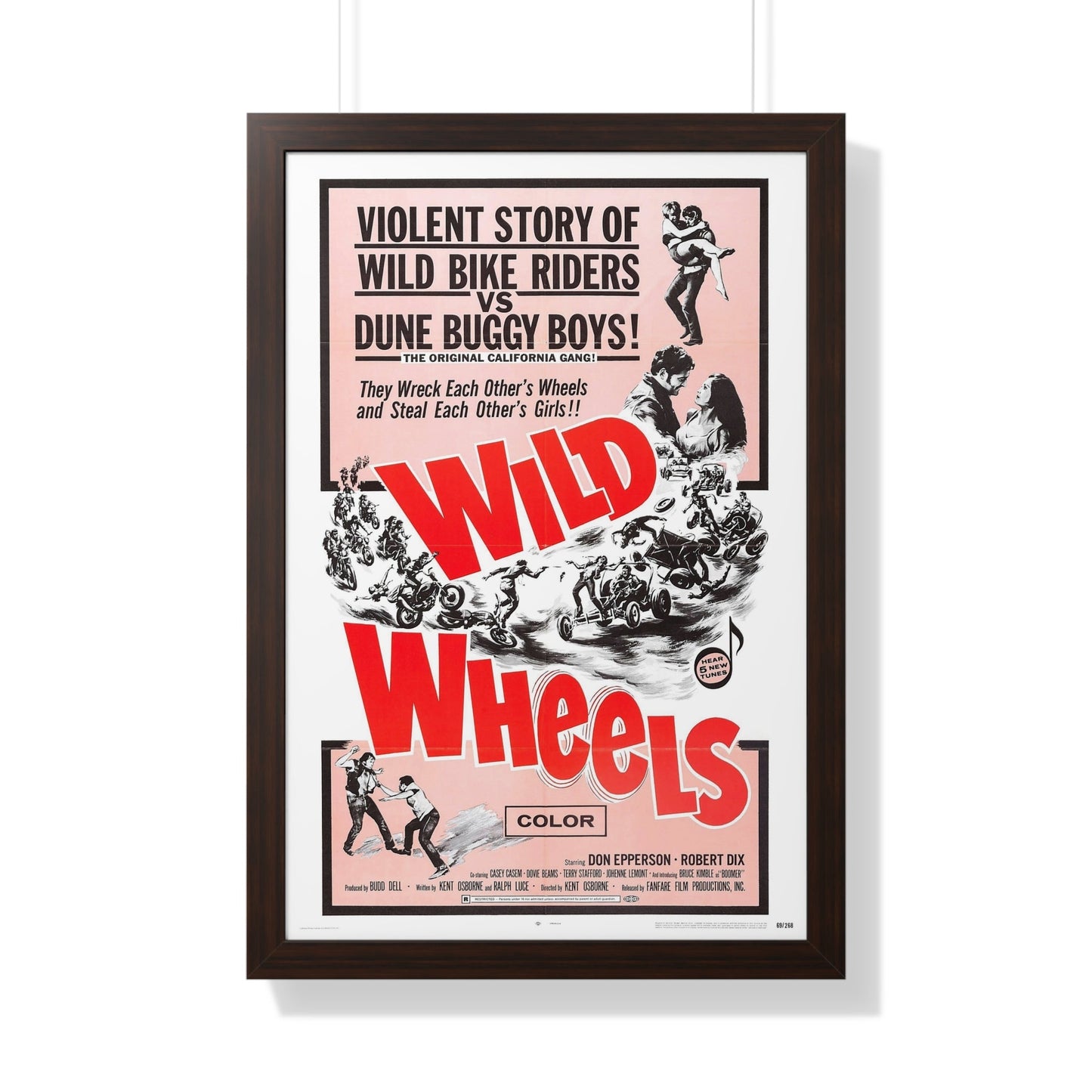 WILD WHEELS 1969 - Framed Movie Poster-20" x 30"-The Sticker Space