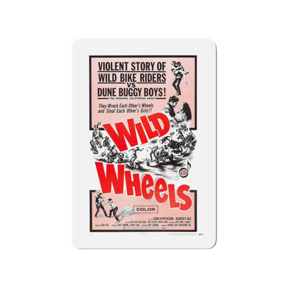 WILD WHEELS 1969 Movie Poster - Refrigerator Magnet-3" x 3"-The Sticker Space