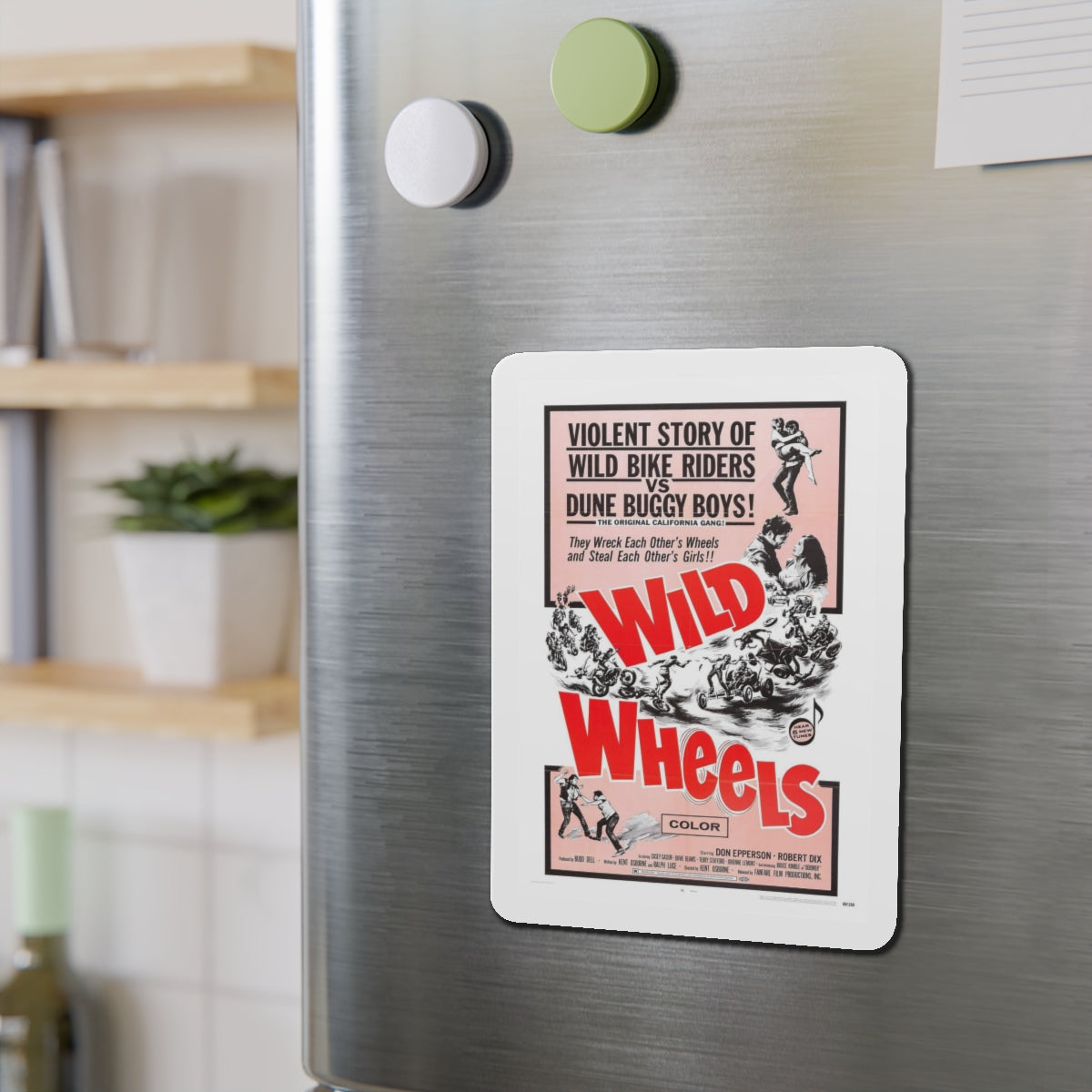 WILD WHEELS 1969 Movie Poster - Refrigerator Magnet-The Sticker Space