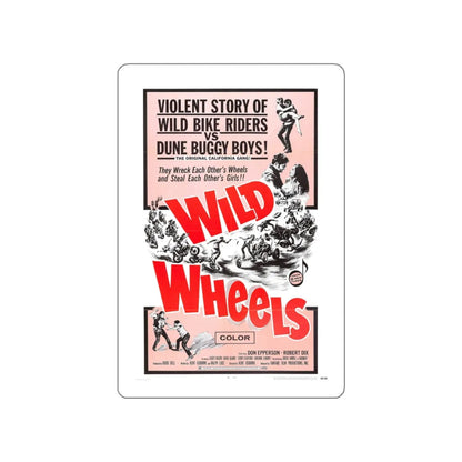 WILD WHEELS 1969 Movie Poster STICKER Vinyl Die-Cut Decal 6 Inch - The Sticker Space