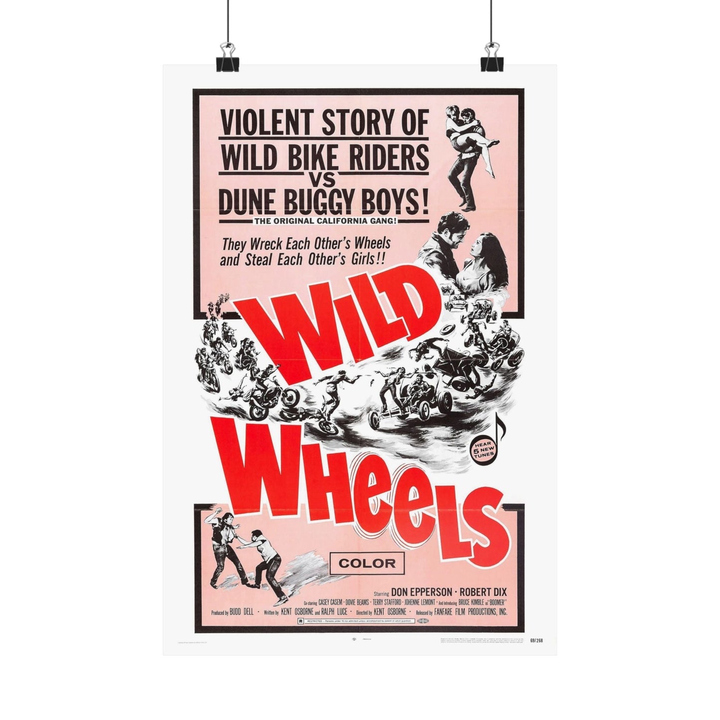 WILD WHEELS 1969 - Paper Movie Poster-12″ x 18″-The Sticker Space