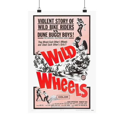 WILD WHEELS 1969 - Paper Movie Poster 12″ x 18″ Matte - The Sticker Space