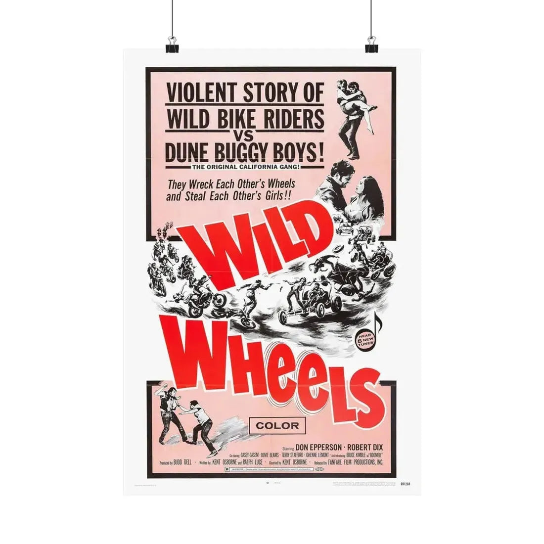 WILD WHEELS 1969 - Paper Movie Poster 16″ x 24″ Matte - The Sticker Space