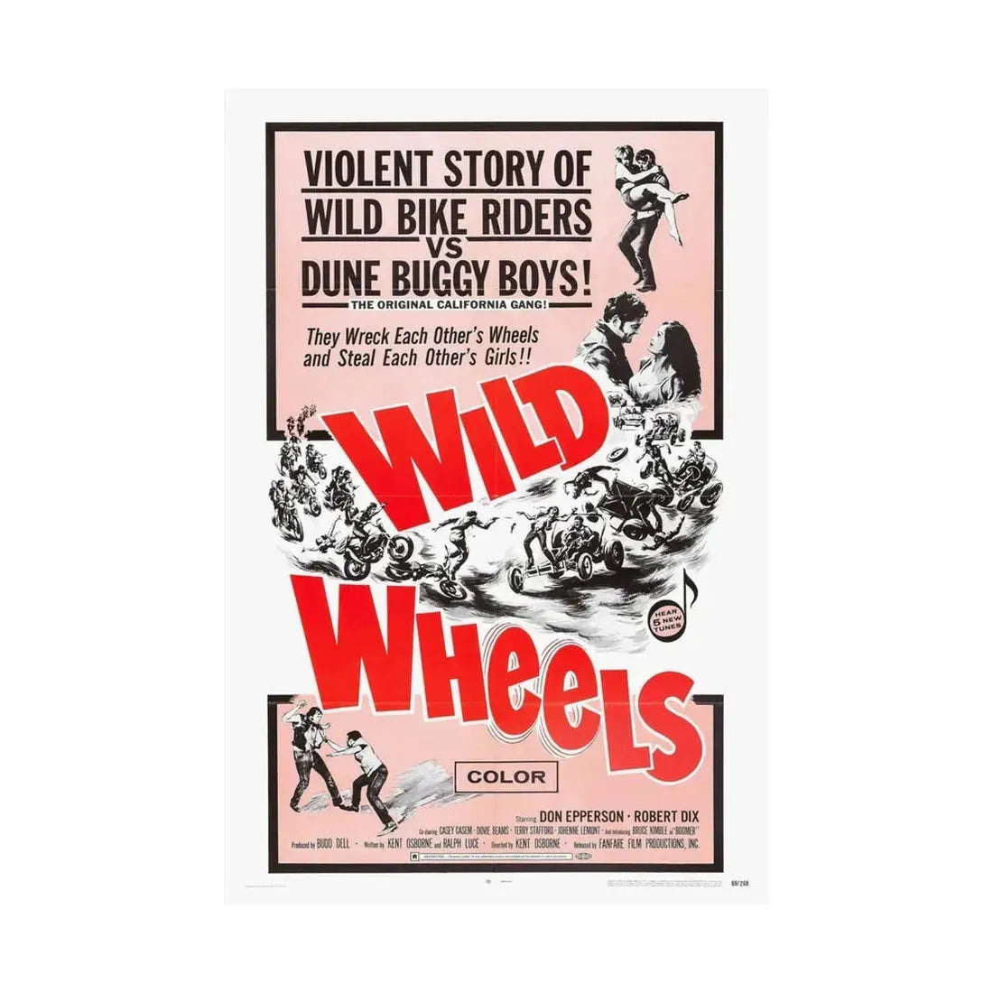 WILD WHEELS 1969 - Paper Movie Poster - The Sticker Space