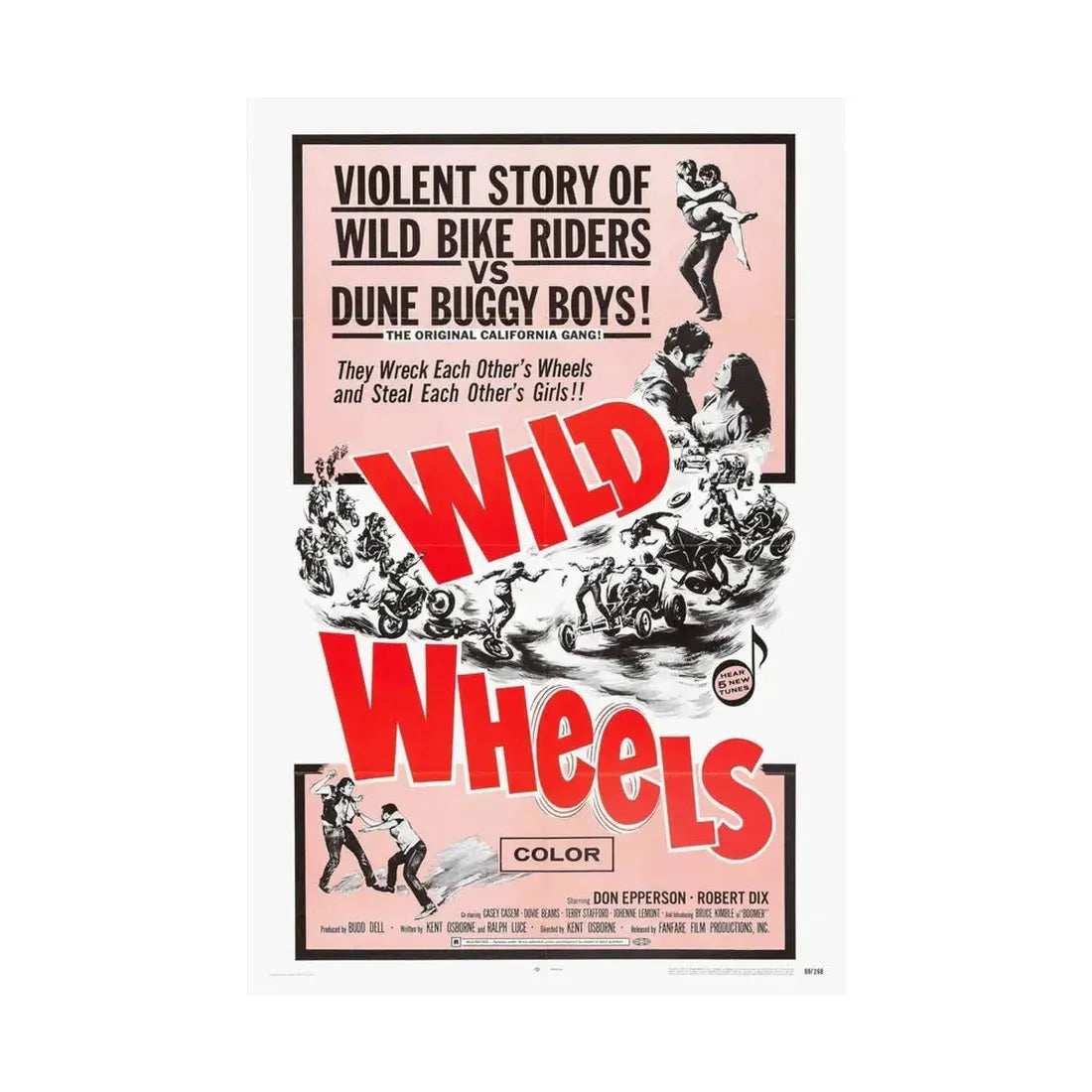 WILD WHEELS 1969 - Paper Movie Poster - The Sticker Space