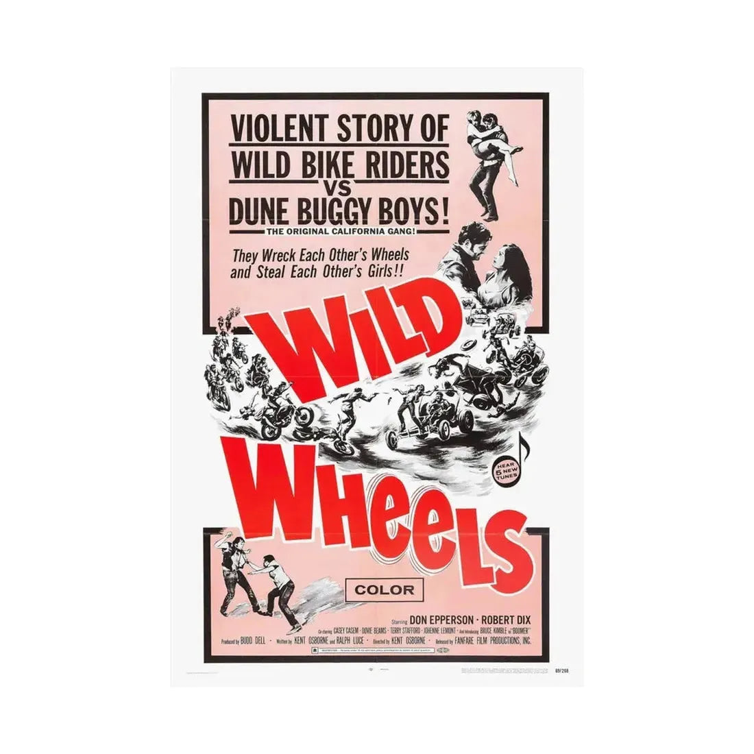 WILD WHEELS 1969 - Paper Movie Poster - The Sticker Space
