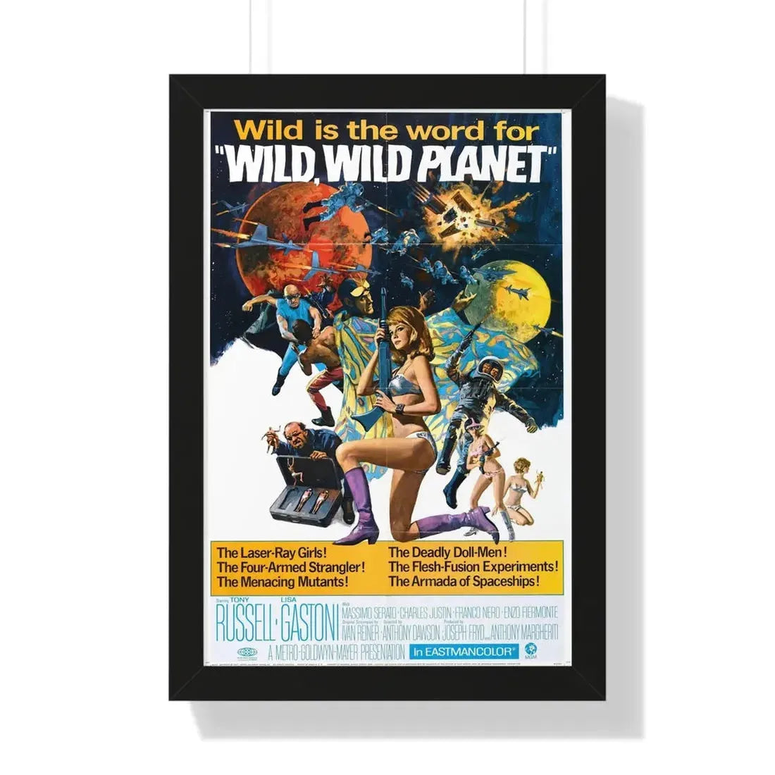 WILD, WILD PLANET 1966 - Framed Movie Poster 16″ x 24″ Black - The Sticker Space