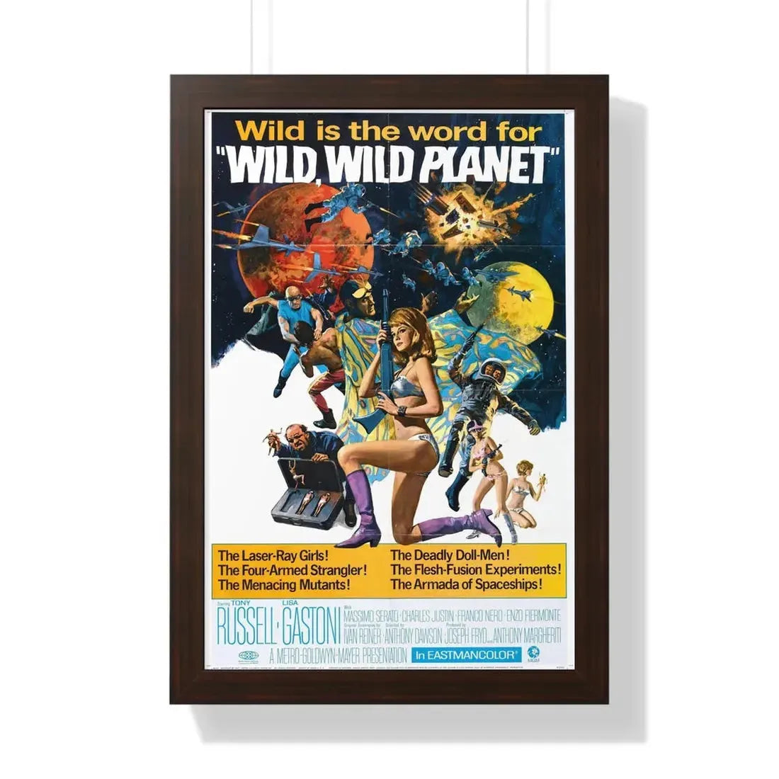 WILD, WILD PLANET 1966 - Framed Movie Poster 16″ x 24″ Walnut - The Sticker Space