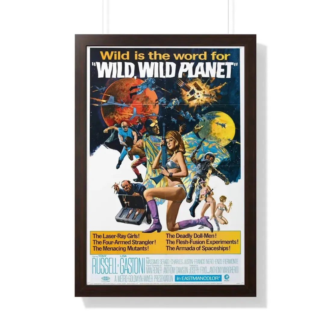 WILD, WILD PLANET 1966 - Framed Movie Poster 20" x 30" Walnut - The Sticker Space