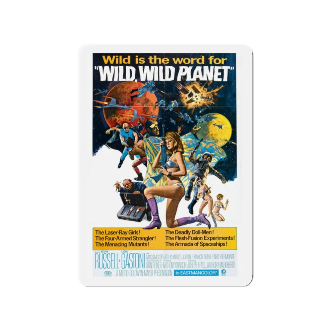 WILD, WILD PLANET 1966 Movie Poster - Refrigerator Magnet 2 Inch - The Sticker Space