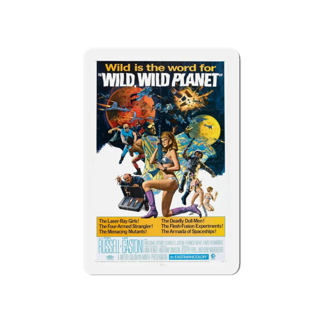WILD, WILD PLANET 1966 Movie Poster - Refrigerator Magnet 5 Inch - The Sticker Space