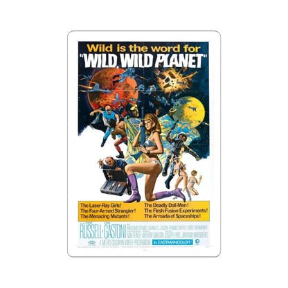 WILD, WILD PLANET 1966 Movie Poster - STICKER Vinyl Kiss-Cut Decal 6 Inch White - The Sticker Space