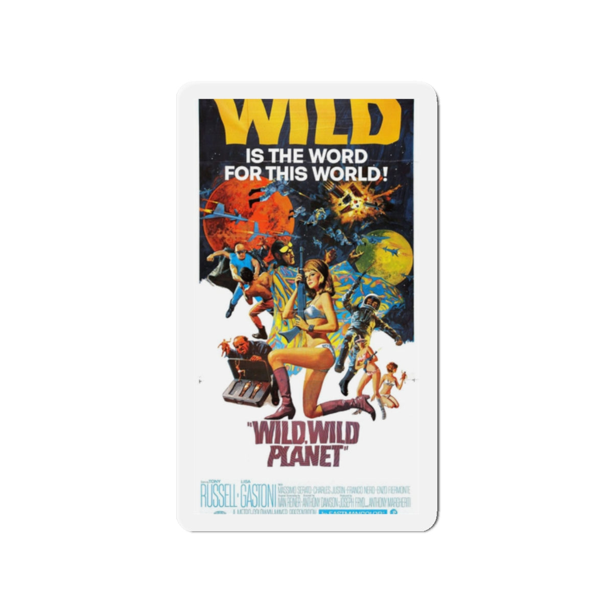 WILD, WILD PLANET (2) 1966 Movie Poster - Refrigerator Magnet-2" x 2"-The Sticker Space